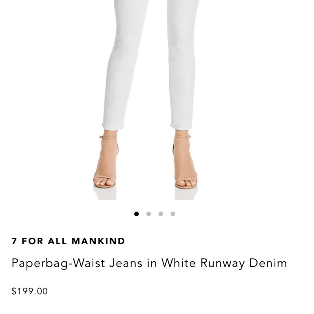 7 For All Mankind Paperbag White Jeans - Picture 7 of 8